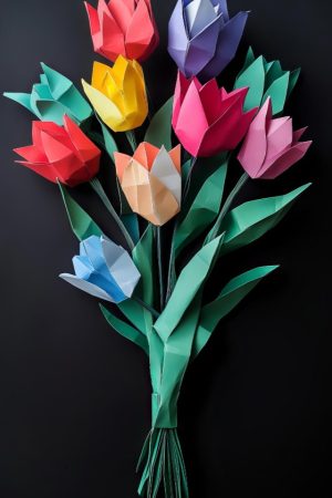 Bouquet fleurs papier